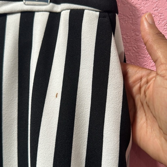 WORTHINGTON Women’s Black/White Stripped Wide Leg/Cropped Pants L - Picture 5 of 7